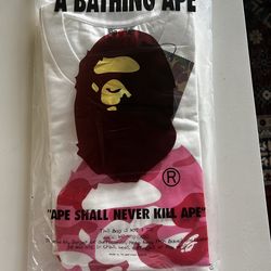 WHITE & PINK BAPE TEE