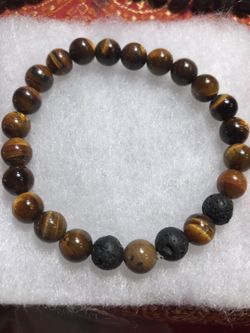 Tigers eye and lava stone bracelet