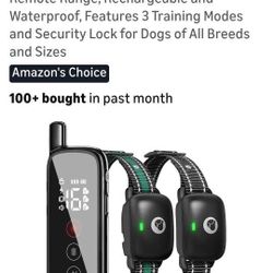 Dog Shock Collar Featuring A Touch Screen, E-Collar with Security Lock and 3 Training Modes, Rechargeable, Waterproof Dog Training Collar for Large Me