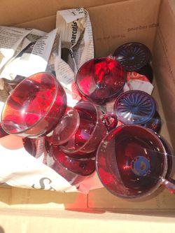 Vintage red Glass for Sale in Manteca  $1 each