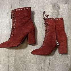 Coach Burgundy Suede Boots 