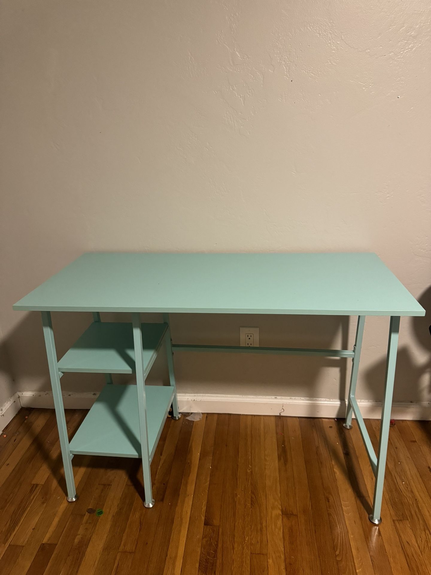 Mint green (light blue) Desk With Shelves