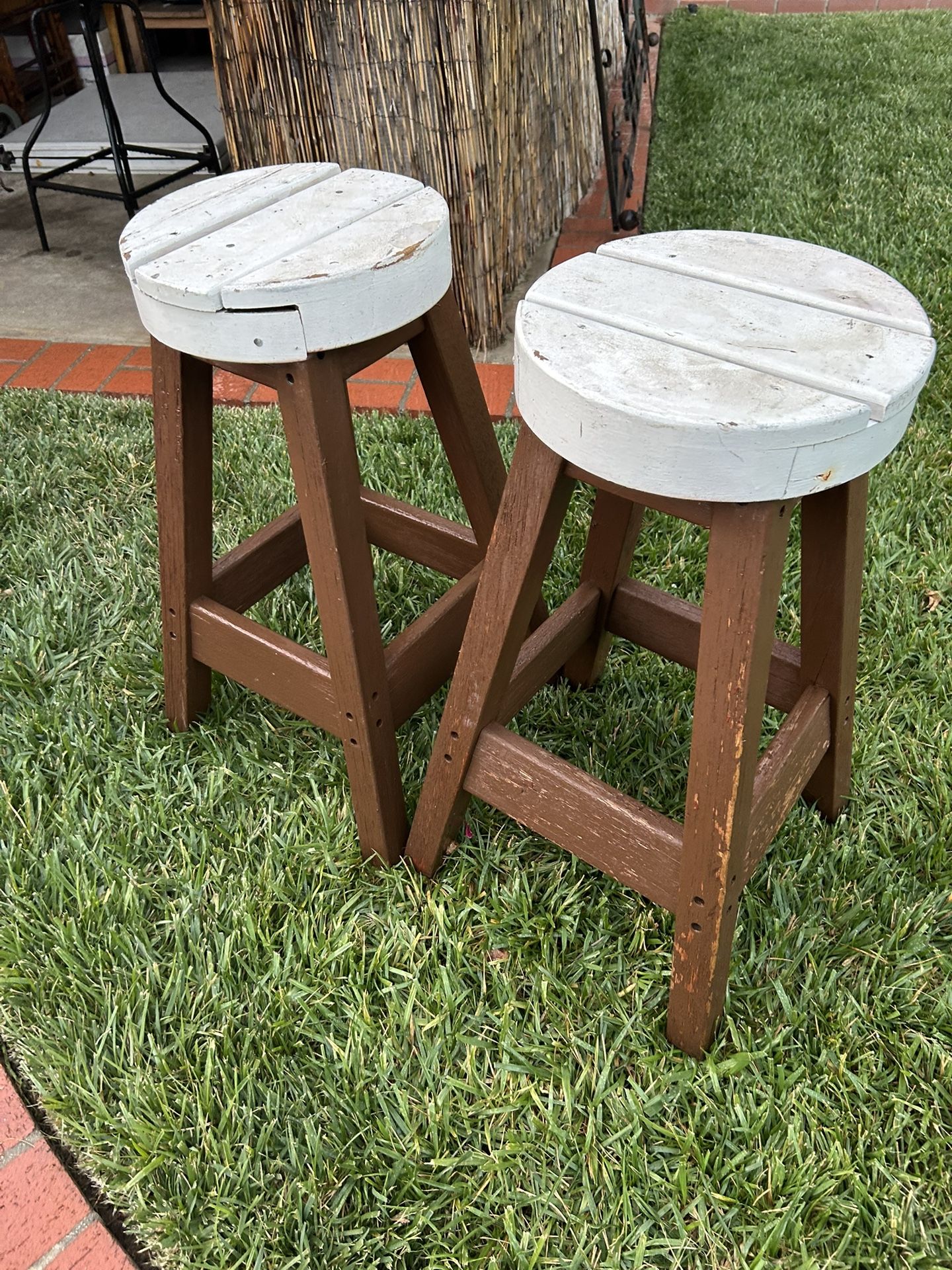 Pair of wooden stools