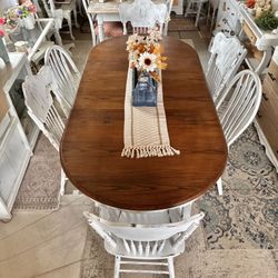 Dining / Kitchen Table + 6 Mis-matched Chairs