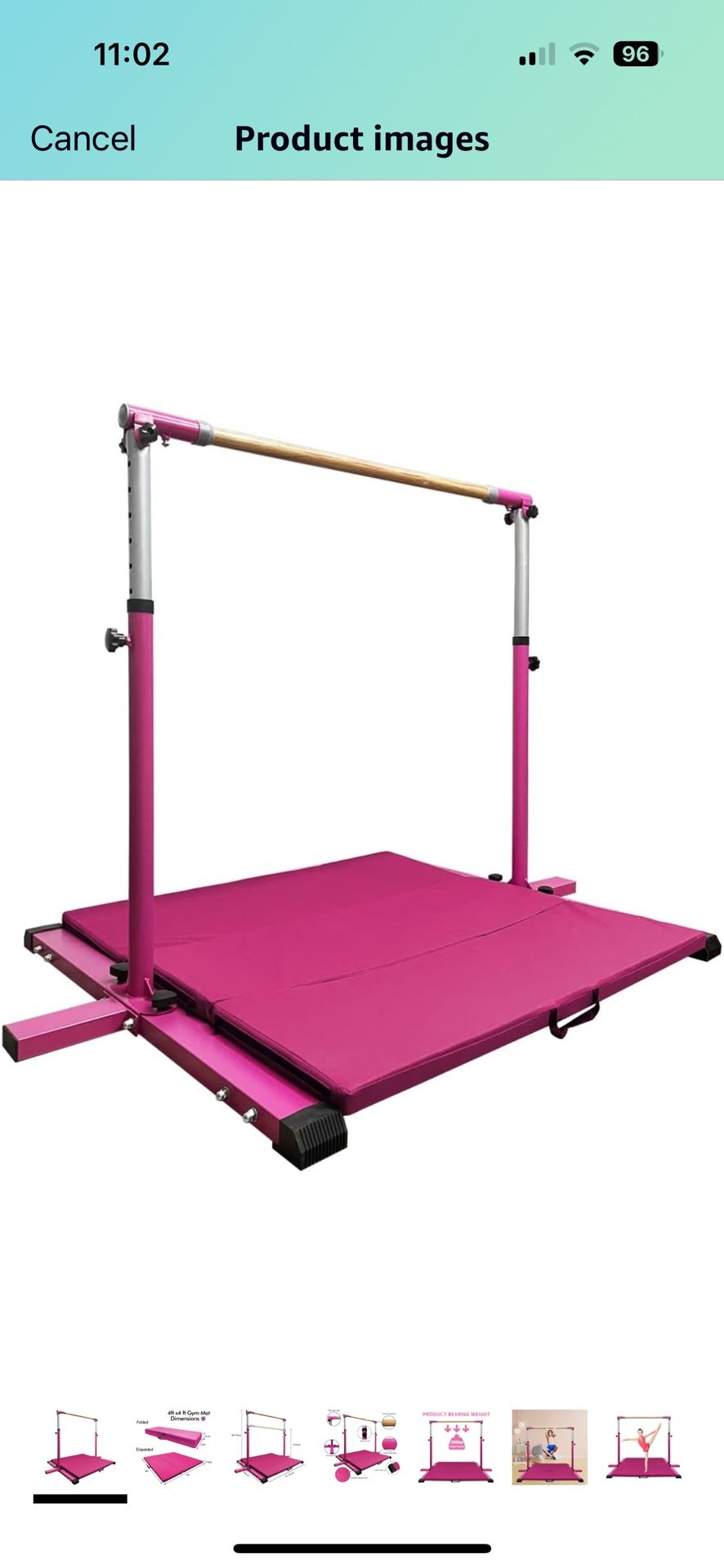 Gymnastic Kip Bar,Horizontal Bar for Kids Girls Junior,3' to 5' 