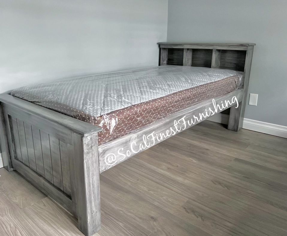 Twin Bed With Mattress Solid Wood