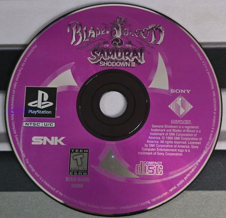 Samurai Shodown III: Blades of Blood for PS1 ( DISC ONLY)