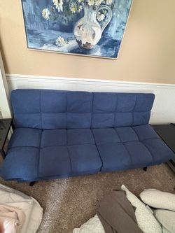 Blue futon couch
