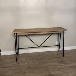 Entry Table  Light Brown Wood Console 