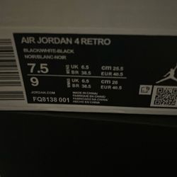Air Jordan Four Retro Black White Thunders