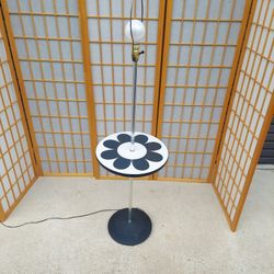 Mid Century Flower Power Floor Lamp with Black  and white Built on Table with Formica.