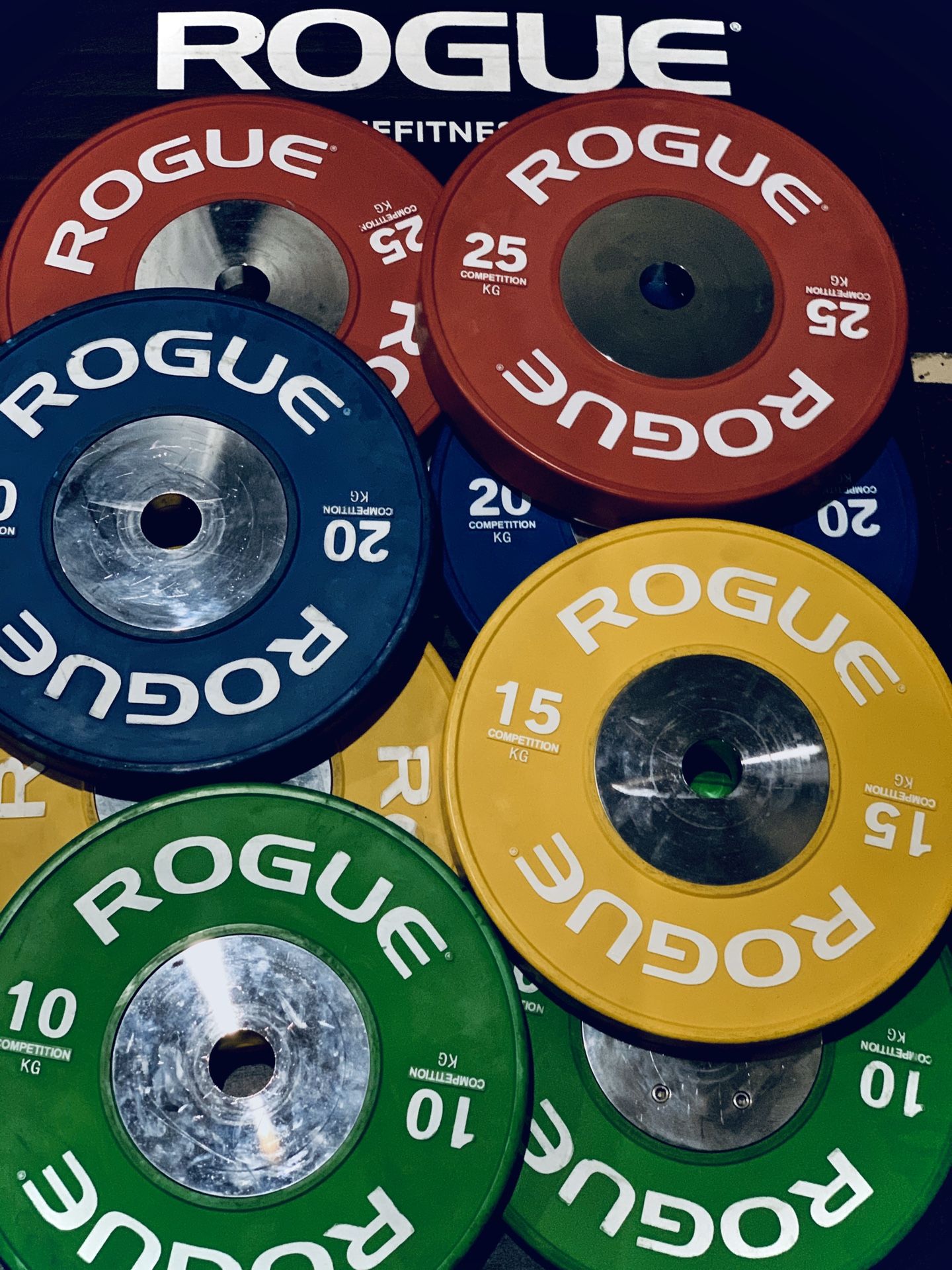 Rogue Fitness Competition Bumper Plates (2) Each 10KG-15KG-20KG-25KG