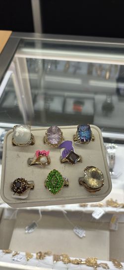 Birthstone color rings 10kt and 14kt