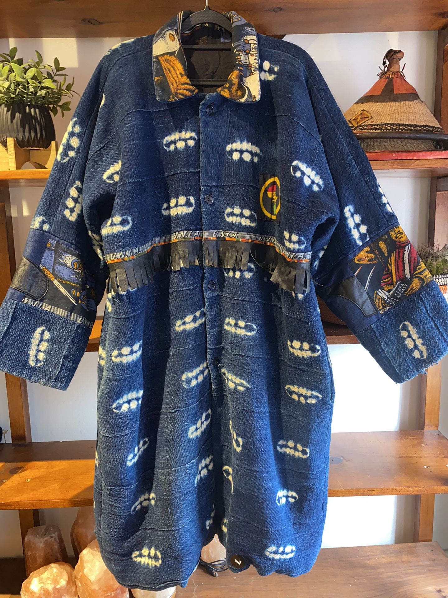 Marcus Garvey Mudcloth Trench Coat
