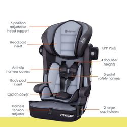 Baby trend hybrid SI 3-in-1 Combination Booster Car Seat with Side Impact Protection- Madrid Black: LATCH Compatible Machine Washable Seat Pad, Foam