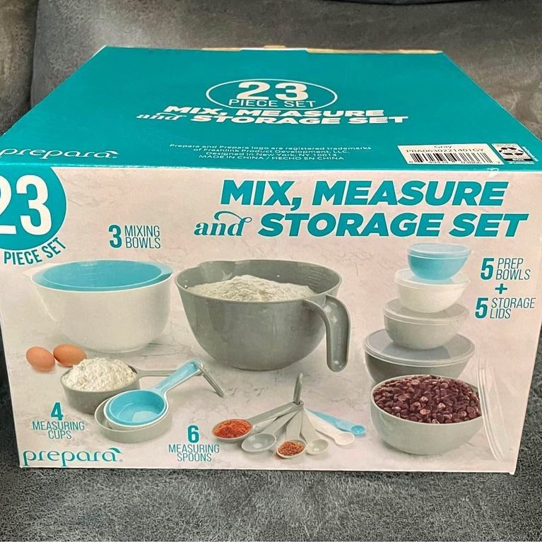 Prepara Mixing Bowl Set with Lids Measuring Cups & Spoons - Blue - 1 Each