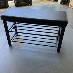 Leather bench / Shoe Rack