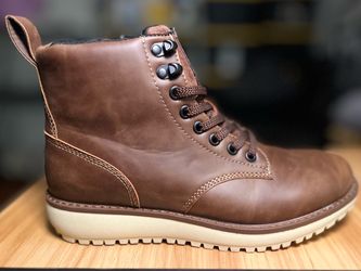 Anjou Femme - Brown Lace-Up Ankle Combat Boot