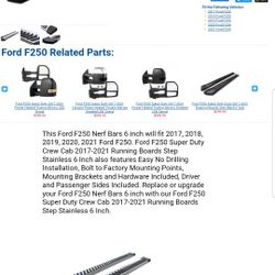 6" Nerf Bars For 2017-2021 F250