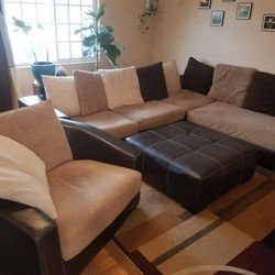 Couch Sectional Ottoman & Swivel Chair