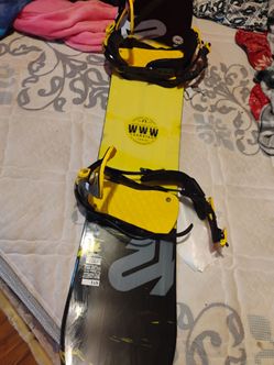 Snowboard and Skis
