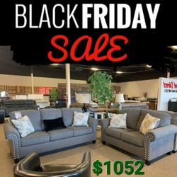Agleno Charcoal Living Room Set 