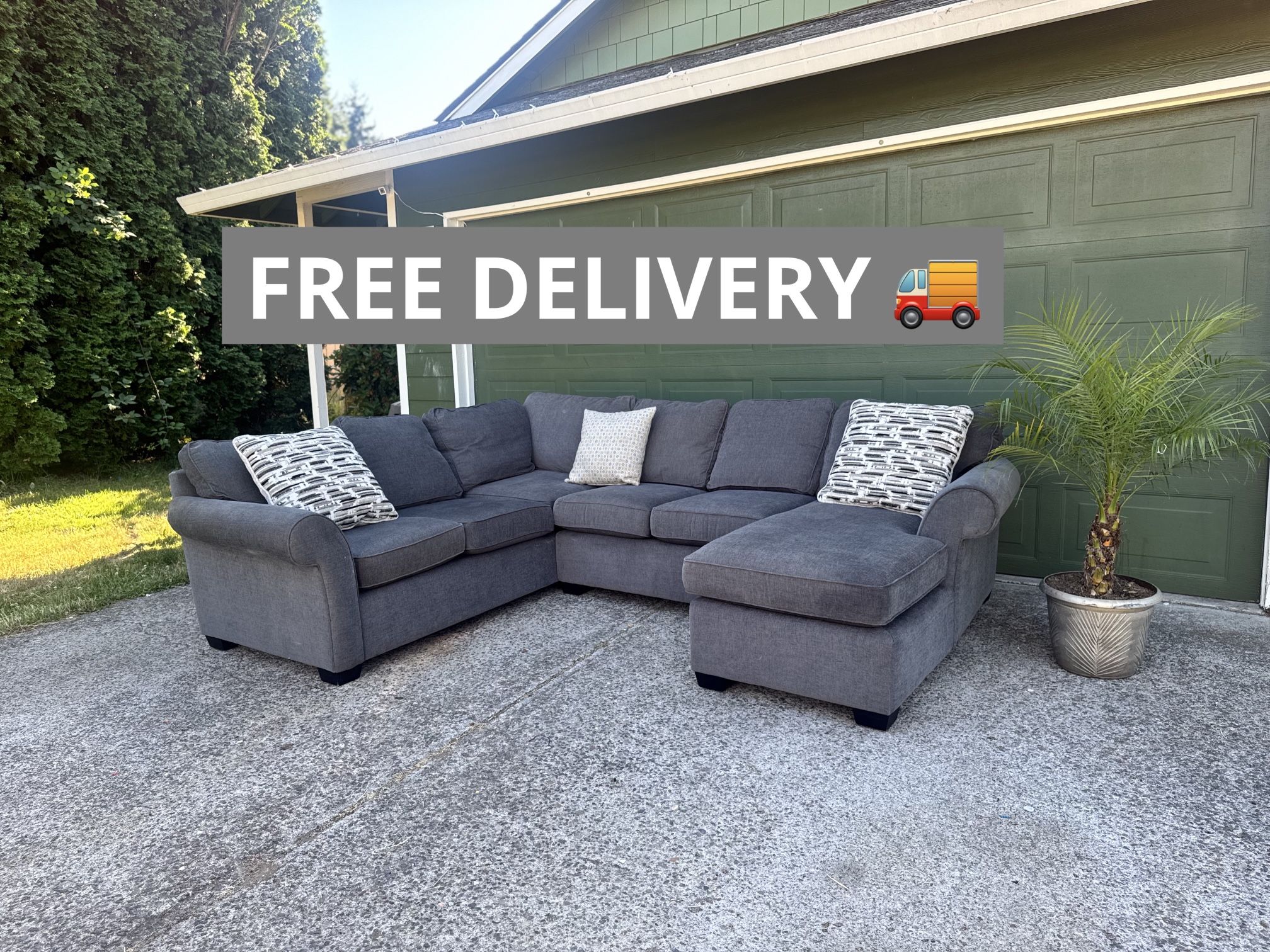 Large Gray Sectional Couch ποΈ FREE DELIVERY π