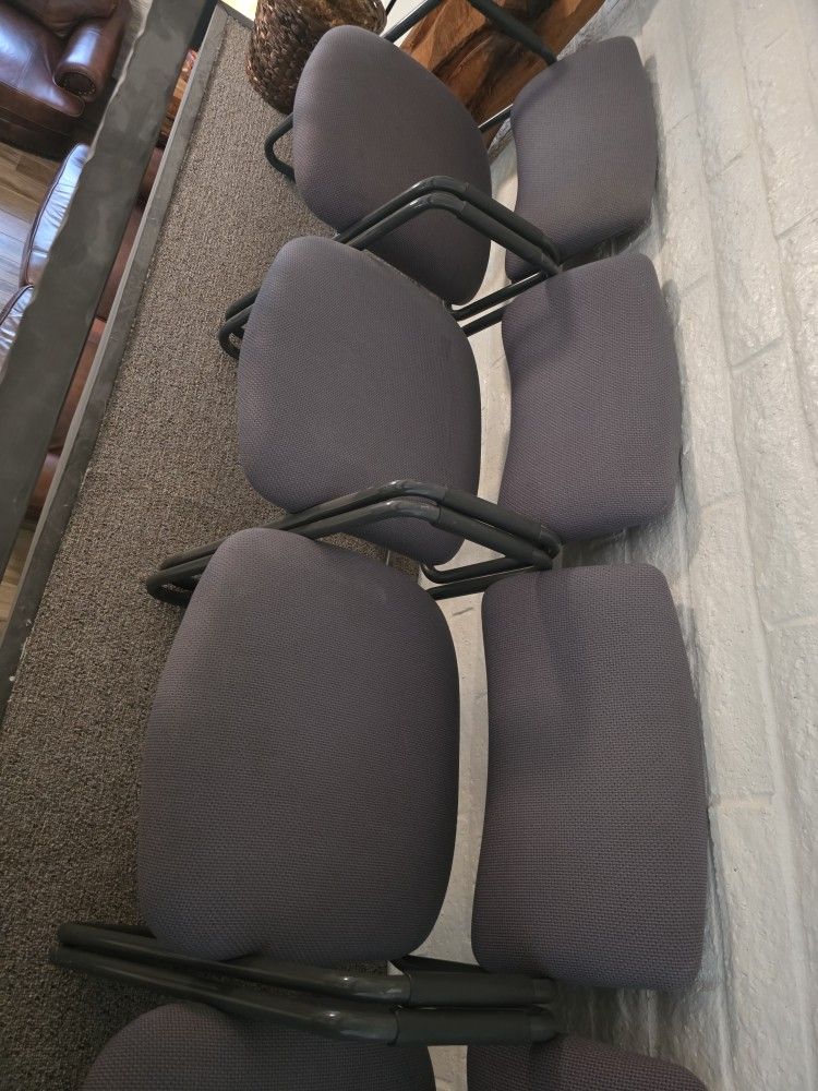 Sturdy Metal Framed Chairs-office (Set Of 6)