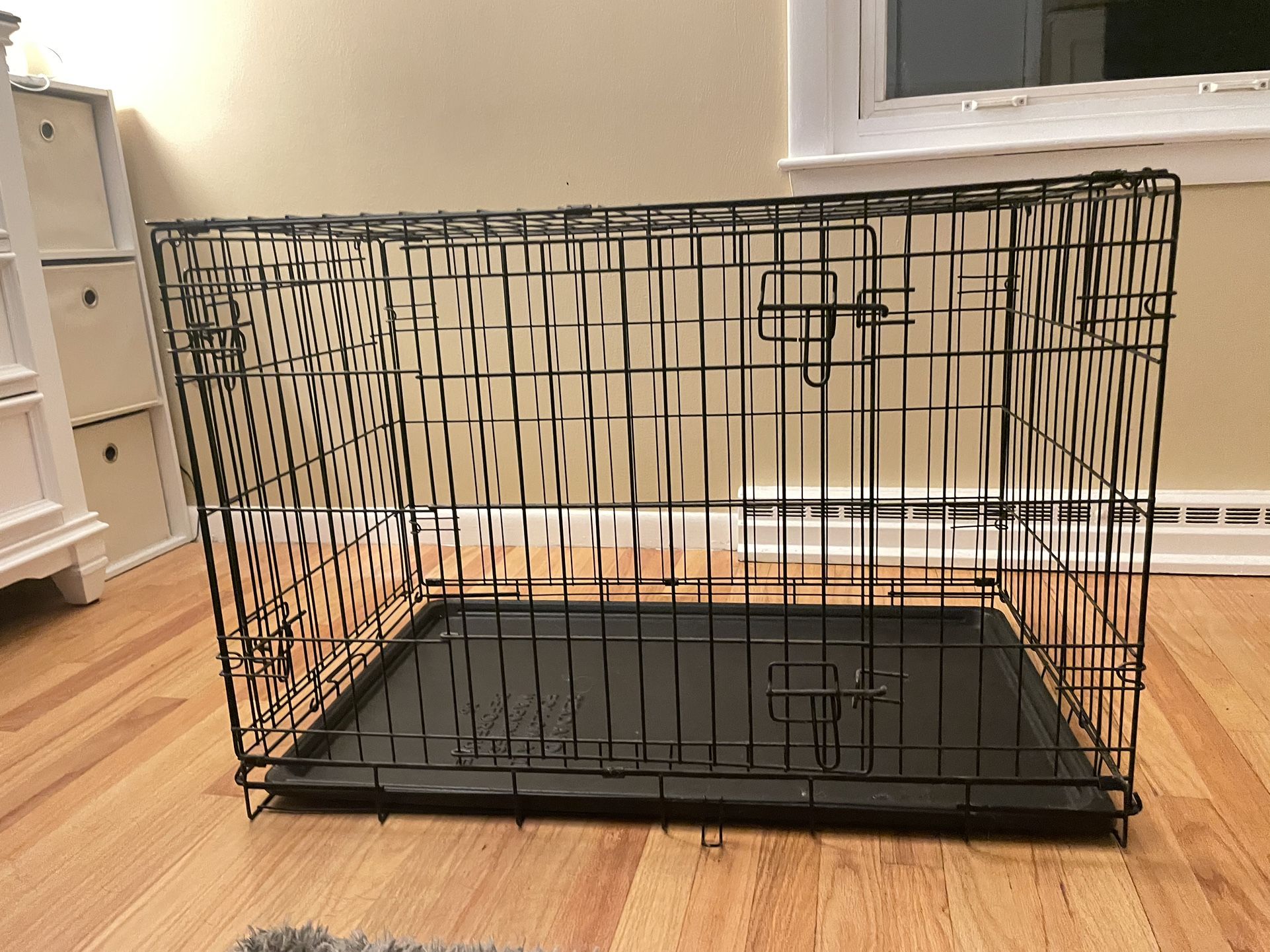 2 Large Double-Door Folding Dog Crate