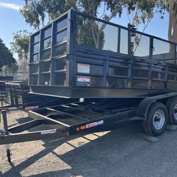 New Carson 7x14 Heavy Duty Dump Trailer with Ramps 14k gvwr
