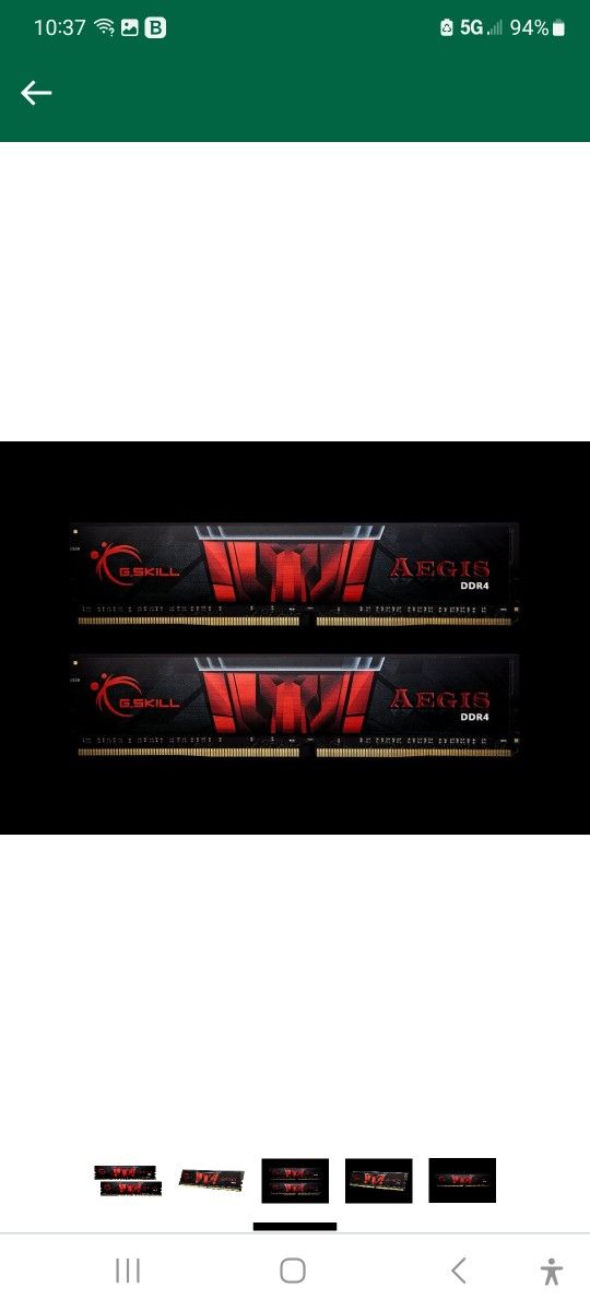 G.SKILL Aegis 16GB (2 x 8GB) DDR4 3000 (PC4 24000) Desktop Memory Model F4-3000C16D-16GISB

