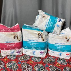 Vibrant Life Dog Diapers/Wraps - Various Sizes. $5each 