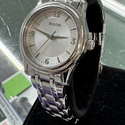 Bulova 96L005 Silver Tone Stainless Steel Women's Watch