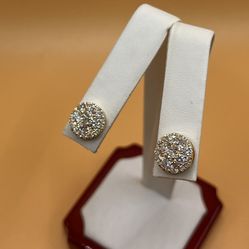 14k Gold Diamond Earrings / Aretes De Oro 14k Con Diamantes 💎 