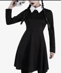 Black Skater Dress with White Collar