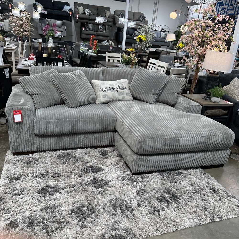 Sofa Couches for Living Room Grey Corduroy Sectional