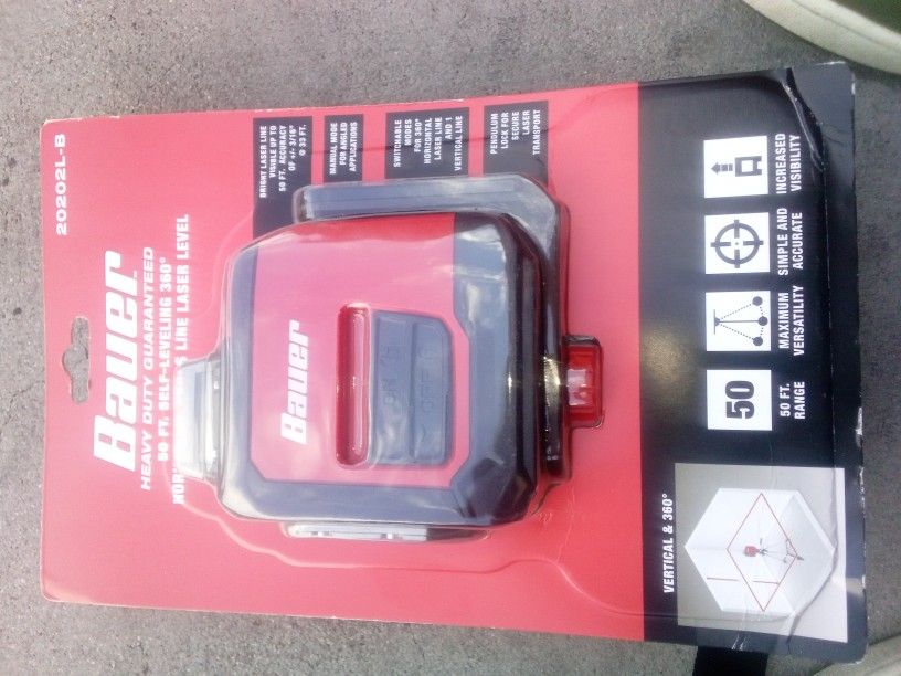 Bauer 50' Self Leveling Horizontal Cross Lazer Level 