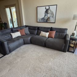 Arhaus Leather Reclining Sectional 