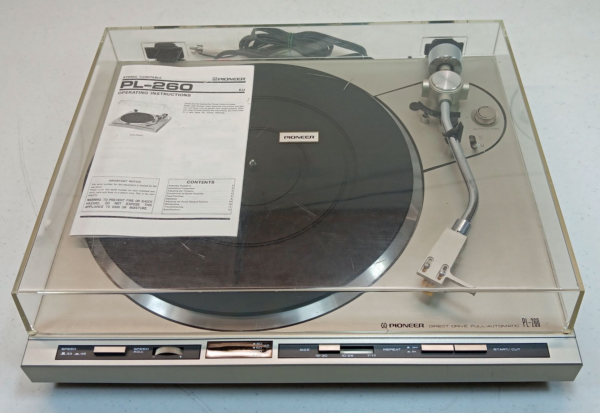 Pioneer Direct Drive Full-Automatic Turntable (PL-260) Tested and Working (MIJ)