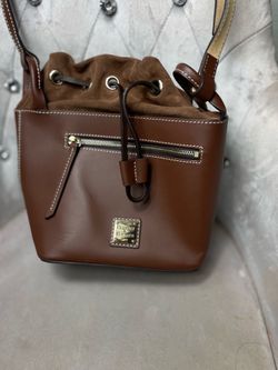 Dooney & Bourke Beacon Saffiano leather drawstring bucket bag