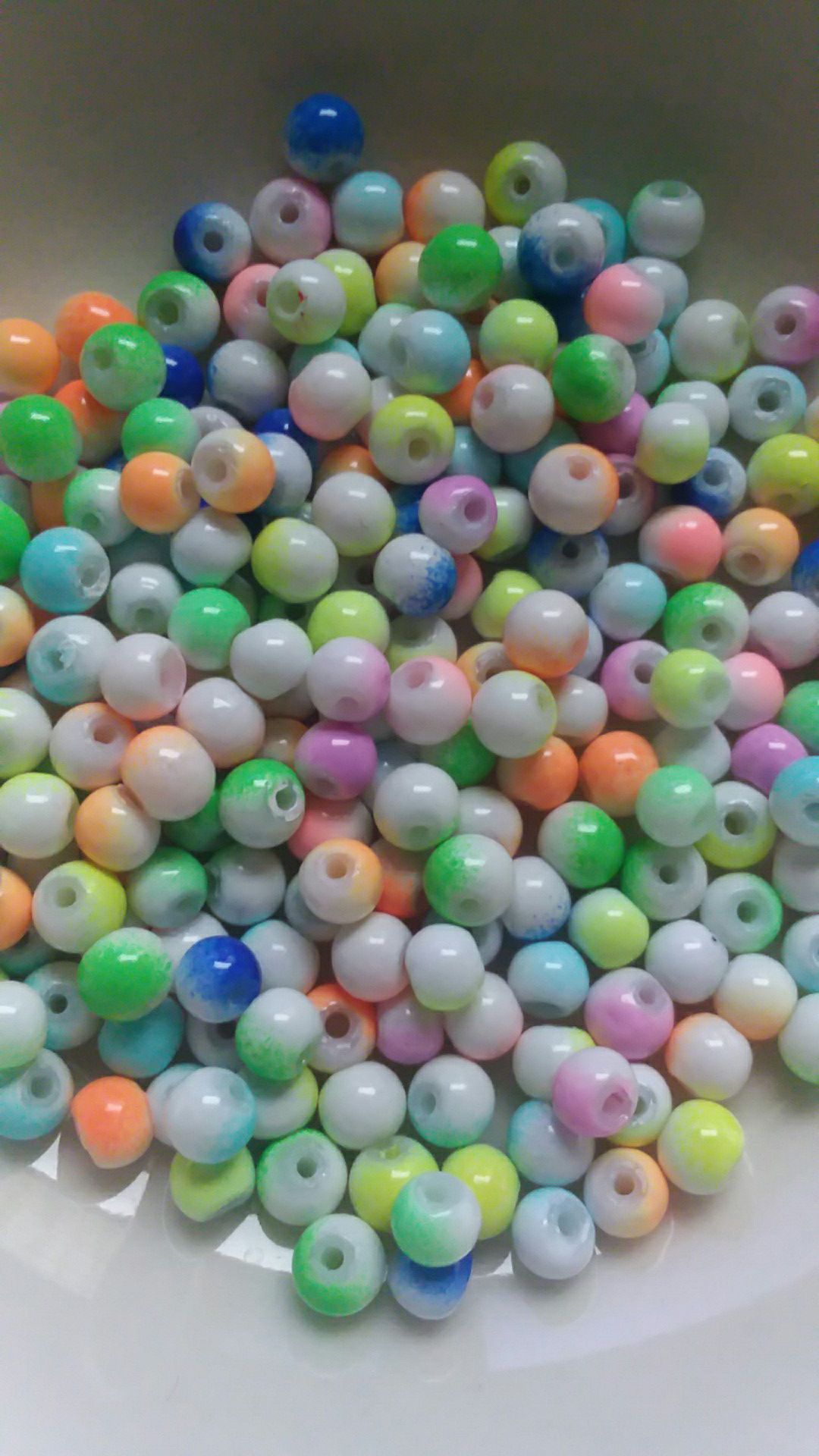 225 pc Mix Two Tone Glass Beads 4mm