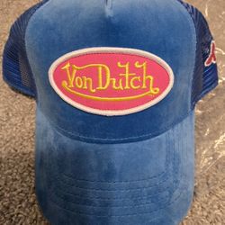 “Vintage Blue Von Dutch Trucker Hat – Classic Y2K Style