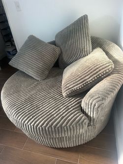 Gray oversized chair