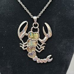 Abalone Shell Lobster Pendant 