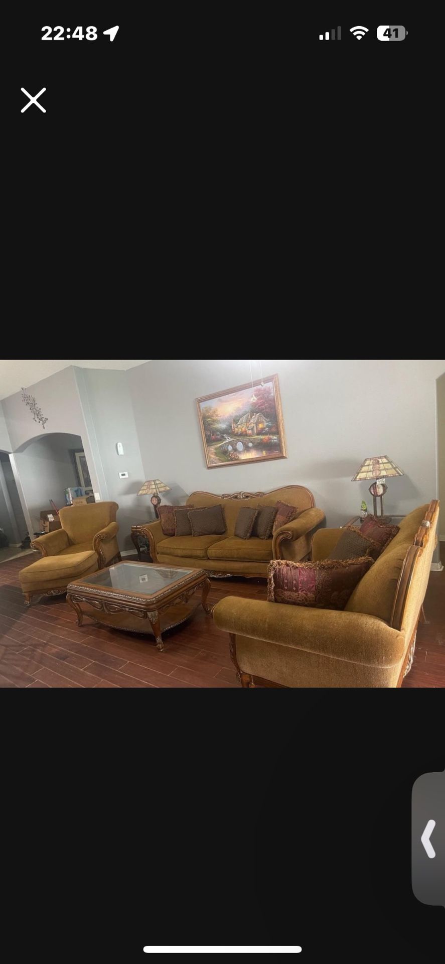 Ashley Furniture/ Cindy Crawford Home Love Seat, Sofa And Ottoman