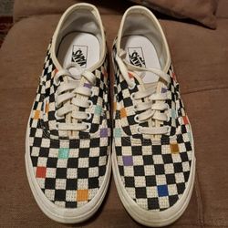 Vans Authentic 44 Dx (Anaheim Factory) White Black Checker Skate Size 13