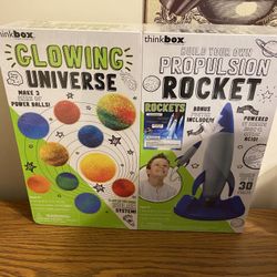 Nib Think Box Two Activities In One- Glowing Universe And Build Your Own Propulsion Rocket 