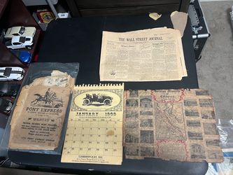 Vintage Historical Paper Ephemera Lot – California, Pony Express, Wall Street Journal