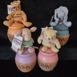 3 New classic Disney plush bean bag Winnie the Pooh character