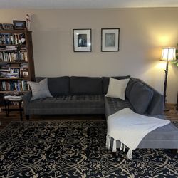 Z-Gallerie Gray 2 Piece Sectional (DELIVERY AVAILABLE)